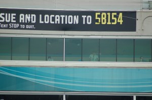 Press box That's me, working hard (hardly working) in the press box