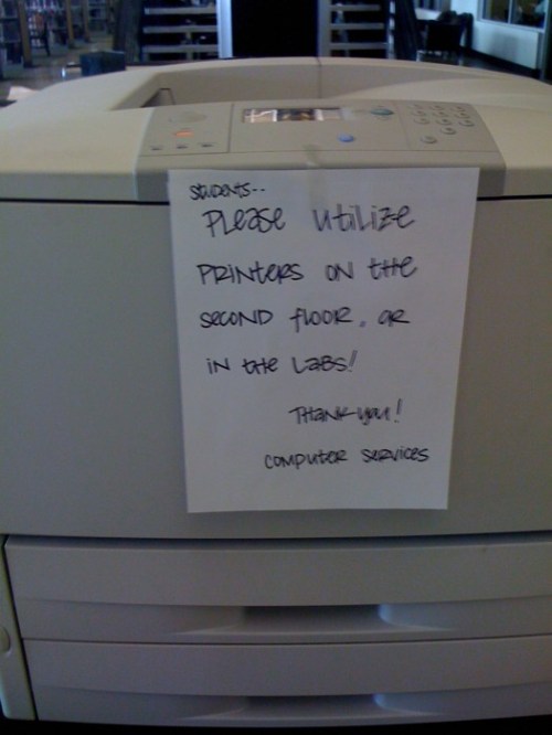 Printer sign