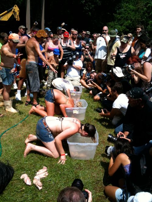 Bobbin' for pigs' feet